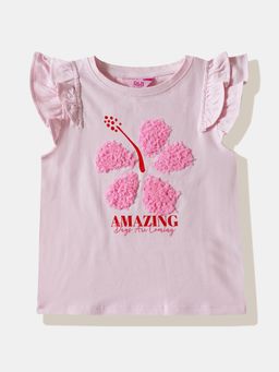 R&B - Pink Embroidered Cap Top