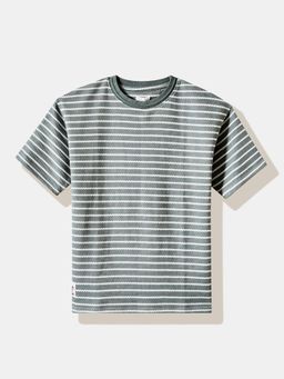 R&B - Olive Stripes Half Sleeves T-Shirt