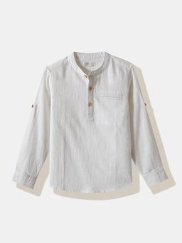R&B - Ivory Textured Full Sleeves Shirt