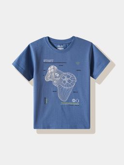 R&B - Blue Graphic Half Sleeves T-Shirt