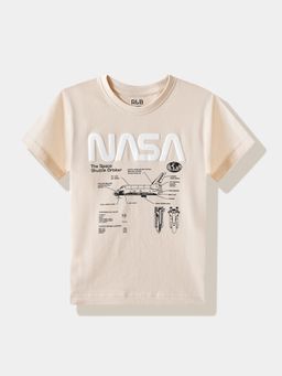 R&B - Beige Graphic Half Sleeves T-Shirt