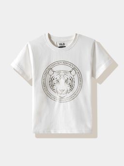 R&B - White Graphic Half Sleeves T-Shirt