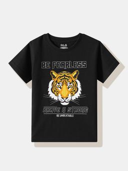R&B - Black Graphic Half Sleeves T-Shirt