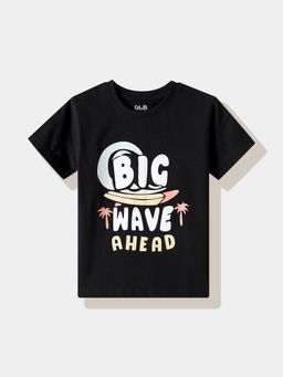 R&B - Black Graphic Half Sleeves T-Shirt