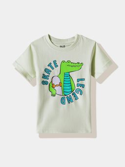 R&B - Green Graphic Half Sleeves T-Shirt