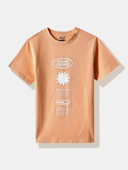 R&B - Peach Graphic Half Sleeves T-Shirt