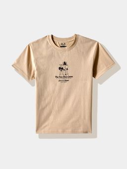 R&B - Beige Graphic Half Sleeves T-Shirt