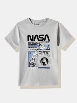 R&B - Grey Graphic Half Sleeves T-Shirt