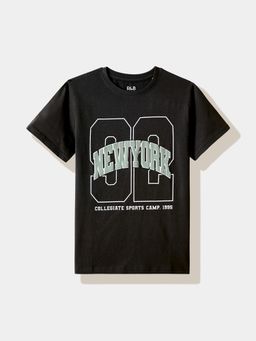 R&B - Black Graphic Half Sleeves T-Shirt
