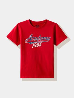 R&B - Red Typography Half Sleeves T-Shirt