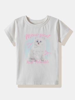 R&B - White Graphic Half Sleeves T-Shirt