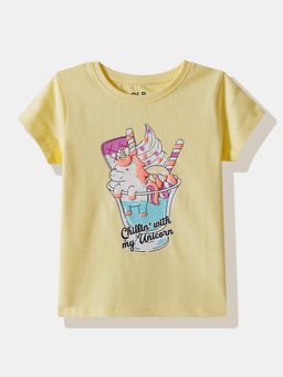R&B - Yellow Graphic Half Sleeves T-Shirt
