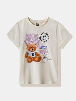 R&B - Beige Graphic Half Sleeves T-Shirt