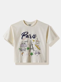 R&B - Beige Graphic Half Sleeves T-Shirt