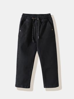 R&B - Black Regular Plain Jeans