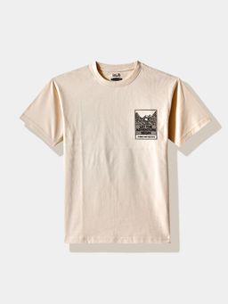 R&B - Beige Graphic Half Sleeves T-Shirt