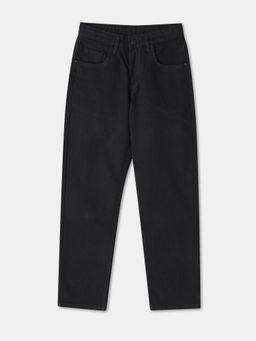 R&B - Black Regular Plain Jeans