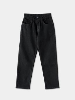 R&B - Black Regular Plain Jeans