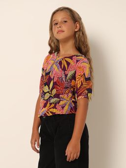 VERO MODA - All Over Print Purple Regular Fit Top