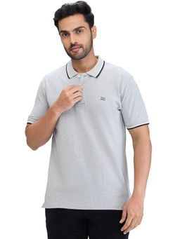 ColorPlus - Regular Fit Solid Light Grey T-Shirt