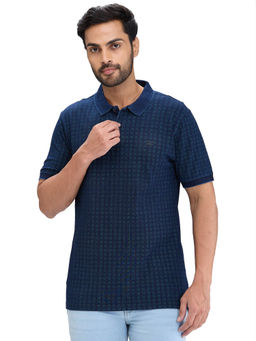 ColorPlus - Regular Fit Checks Navy T-Shirt