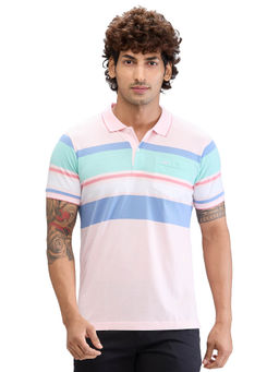 ColorPlus - Tailored Fit Striped Light Multi-Color T-Shirt