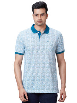 ColorPlus - Regular Fit Printed Dark Blue T-Shirt