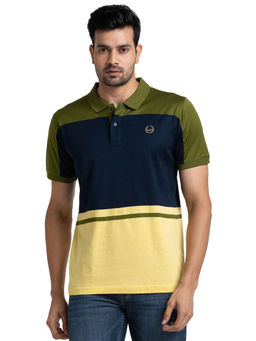 ColorPlus - Tailored Fit Colorblock Fancy Green T-Shirt