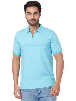 Park Avenue - Slim Fit Solid Medium Petrol T-Shirt