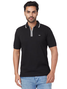 Park Avenue - Slim Fit Solid Black T-Shirt