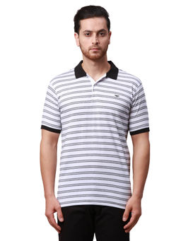 Park Avenue - Slim Fit Striped Black T-Shirt