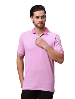 Park Avenue - Slim Fit Solid Medium Pink T-Shirt