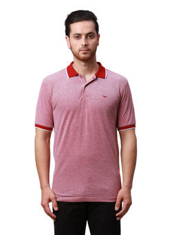 Park Avenue - Slim Fit Solid Dark Red T-Shirt