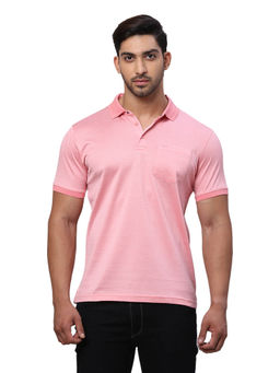 Park Avenue - Slim Fit Self Design Medium Red T-Shirt