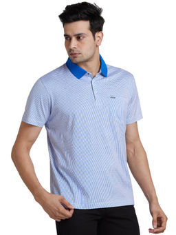 Park Avenue - Slim Fit Printed Dark Blue T-Shirt