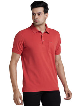 Park Avenue - Slim Fit Solid Dark Red T-Shirt