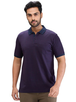 Raymond - Regular Fit Printed Dark Purple T-Shirt