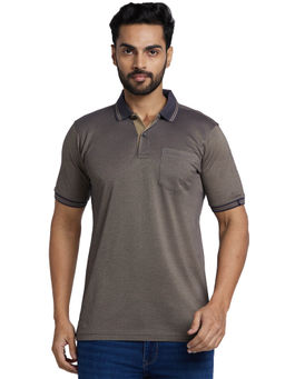 Raymond - Regular Fit Solid Grey T-Shirt