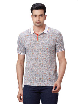 Raymond - Regular Fit Printed Dark Orange T-Shirt
