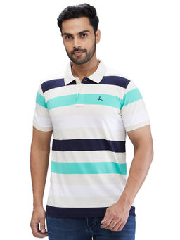 Parx - Regular Fit Stripes Multi-Color T-Shirt