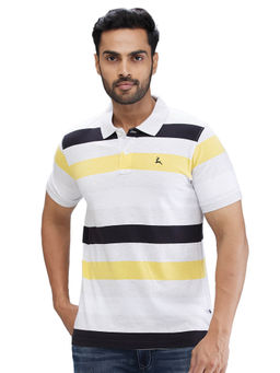 Parx - Regular Fit Stripes Multi-Color T-Shirt