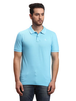 Parx - Regular Fit Solid Light Blue T-Shirt