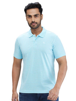 Parx - Regular Fit Printed Light Blue T-Shirt