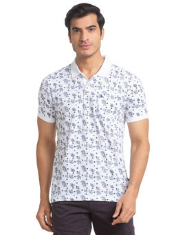 Parx - Regular Fit Printed White T-Shirt