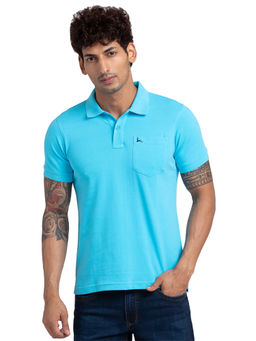 Parx - Regular Fit Solid Light Blue T-Shirt