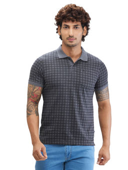Parx - Regular Fit Printed Dark Grey T-Shirt
