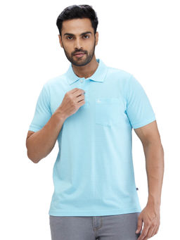 Parx - Regular Fit Printed Light Blue T-Shirt