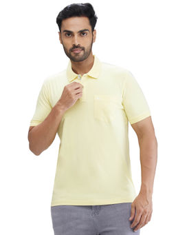Parx - Regular Fit Solid Medium Yellow T-Shirt