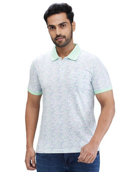 Parx - Regular Fit Printed Light Green T-Shirt