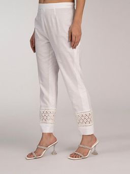 House of Surkh - White Elasticated Waist Pant